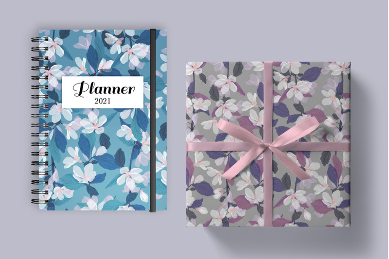 sakura-flower-digital-paper-seamless-patterns-watercolor