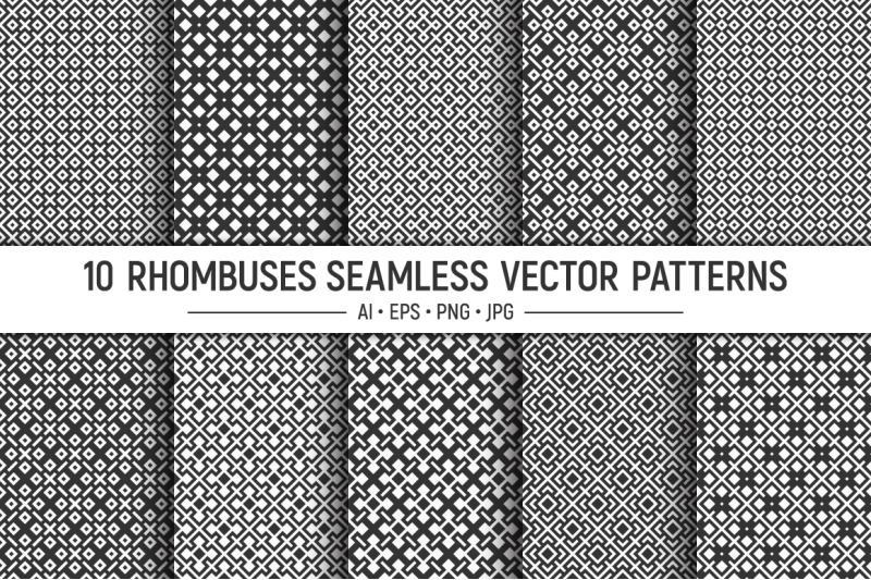 10-rhombuses-seamless-patterns