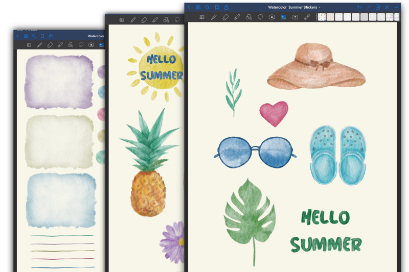 watercolor-summer-stickers-cliparts