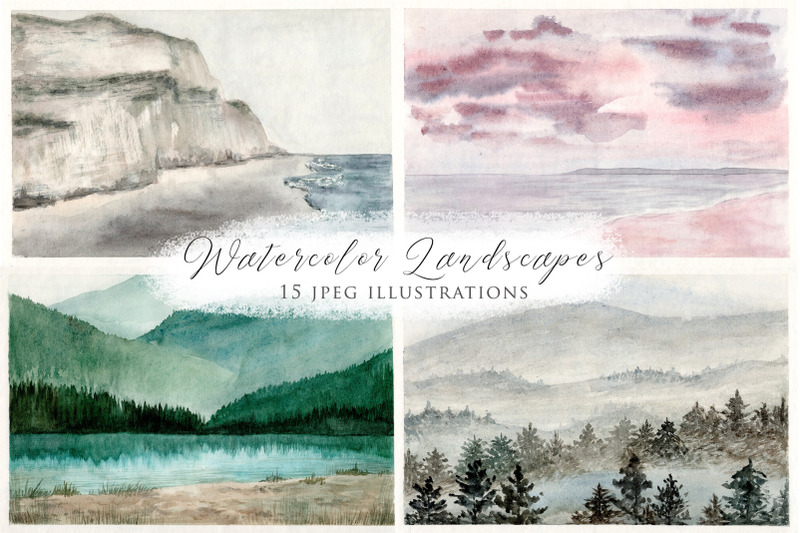 watercolor-landscapes-collection-illustrations