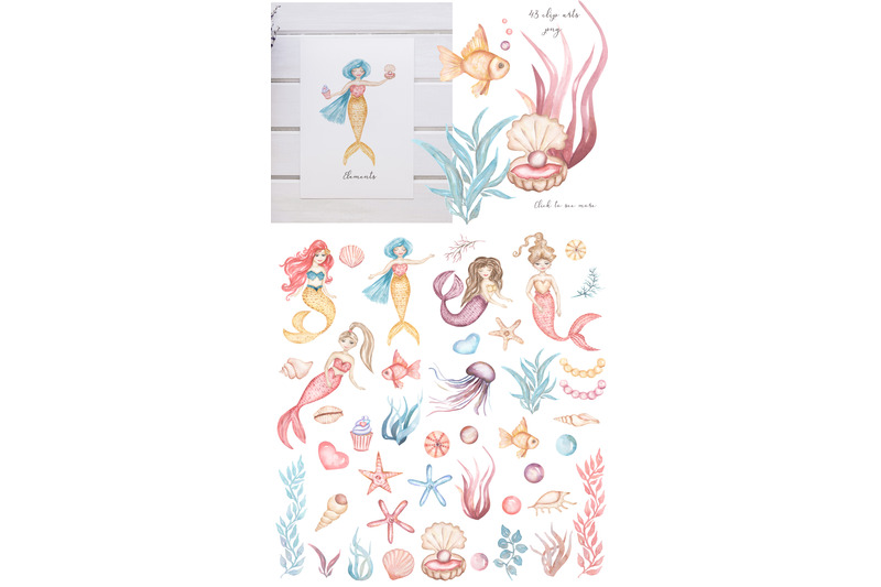 watercolor-mermaid-collection