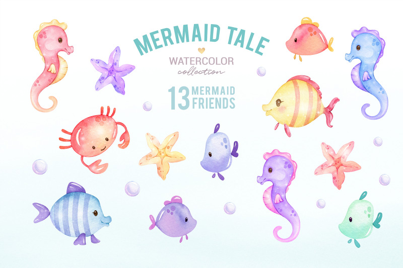 cute-mermaid-watercolor-clipart