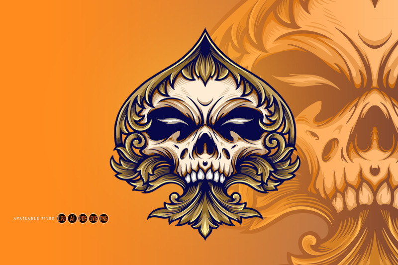 skull-playing-card-with-ornate-luxury