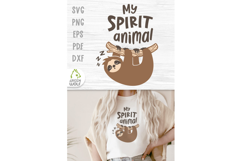 sloth-is-my-spirit-animal-svg-sloth-svg-funny-t-shirt-svg-design