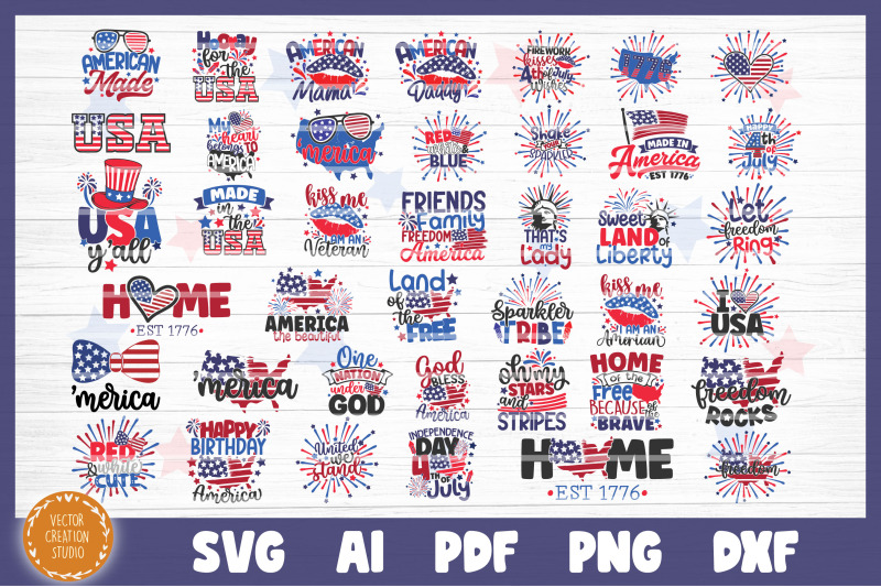 Happy 4th Of July Independence Day SVG Bundle Free SVG CUt Files