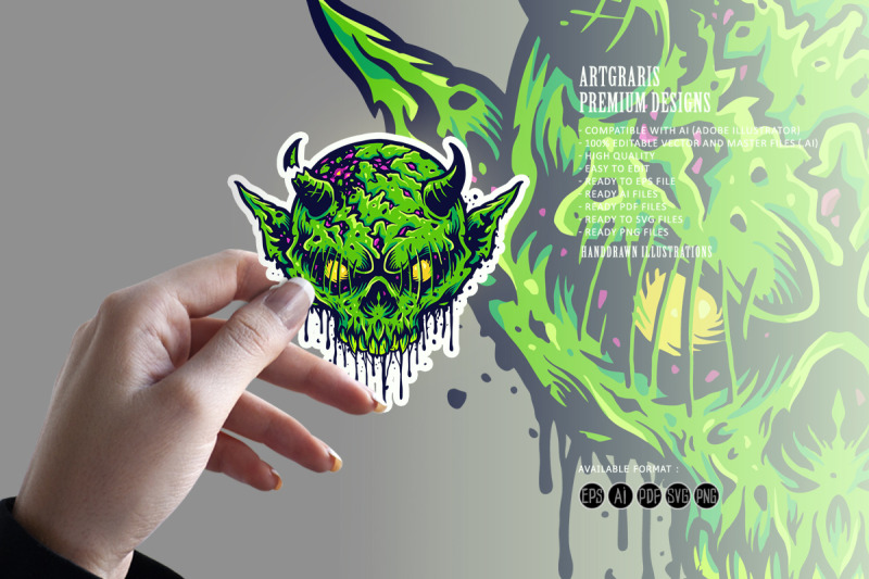 zombie-skull-head-green-devil-sublimation