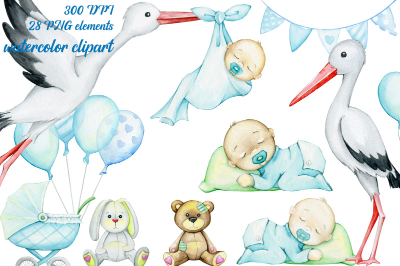watercolor-clipart-set-baby-nursery-decor-it-039-s-a-boy-digital-illust