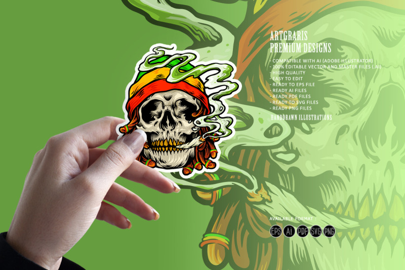 weed-skull-smoke-cannabis-jamaican-hat