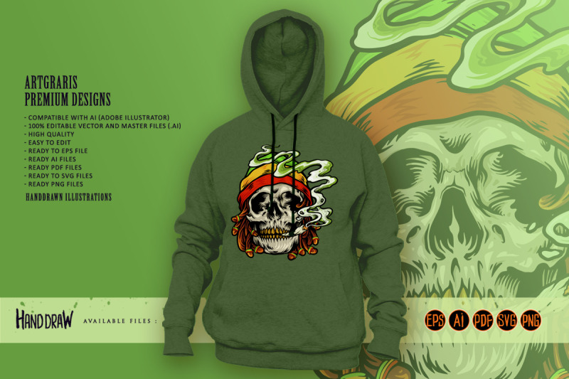 weed-skull-smoke-cannabis-jamaican-hat