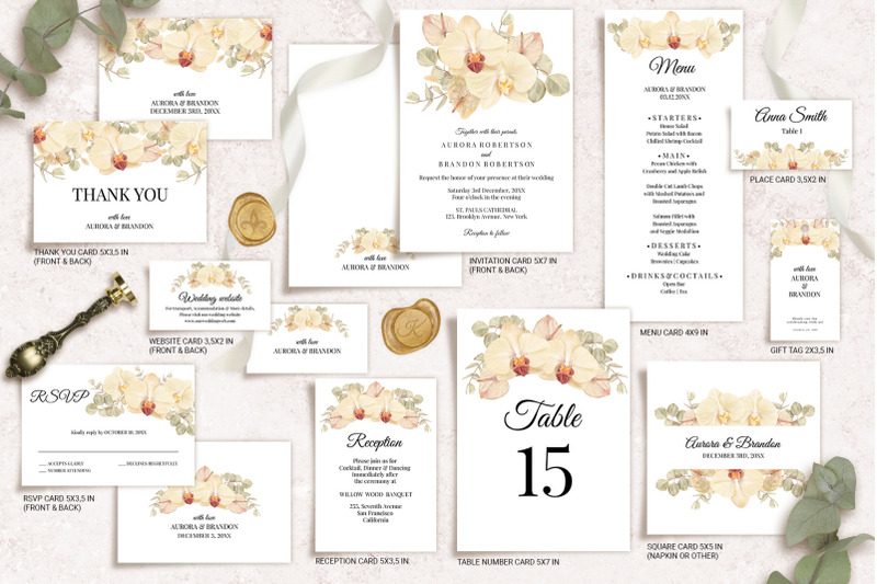 boho-wedding-template-cards-floral-invitation-set