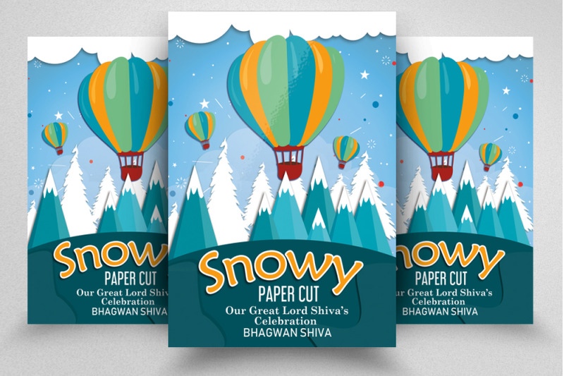 snowy-paper-cut-style-flyer-template