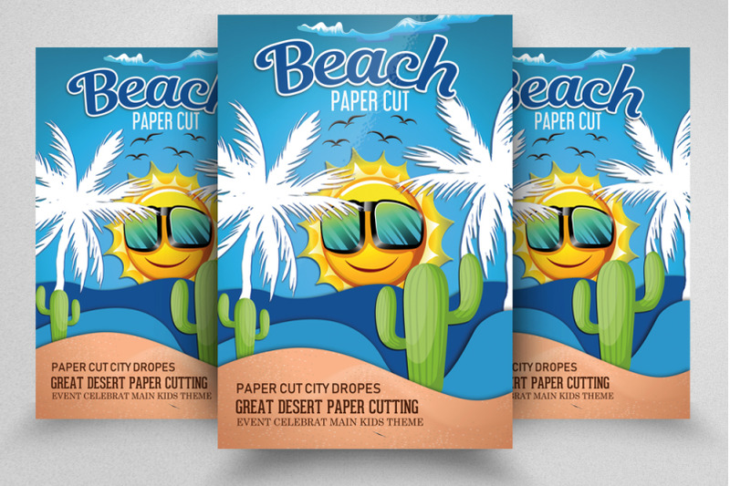 beach-paper-cut-style-flyer