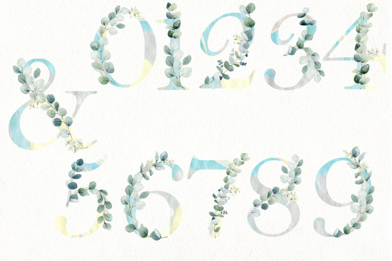 watercolor-eucalyptus-alphabet