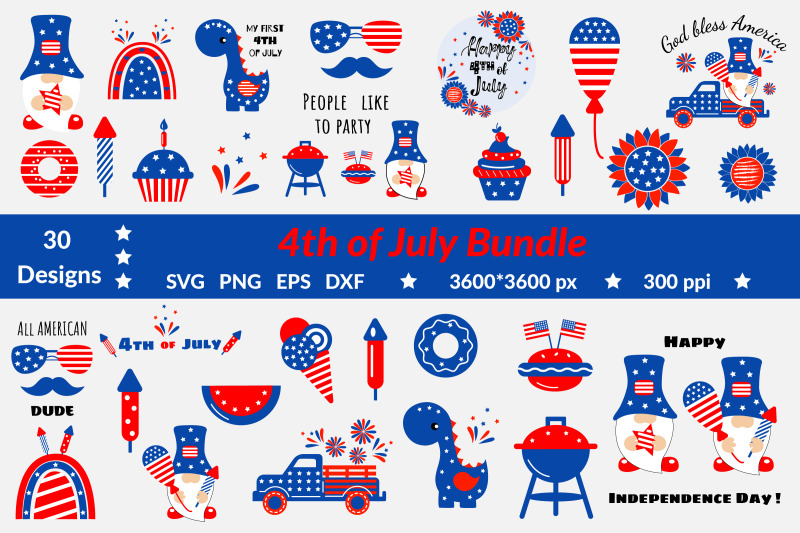 4th of July SVG Bundle. Patriotic SVG Bundle. Fourth of July for
Silhouette