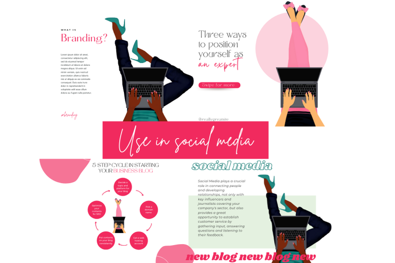 working-from-home-starter-pack-graphics-female-girl-logo-design-feminine-scene-creator-blog-desk-website-business-cards