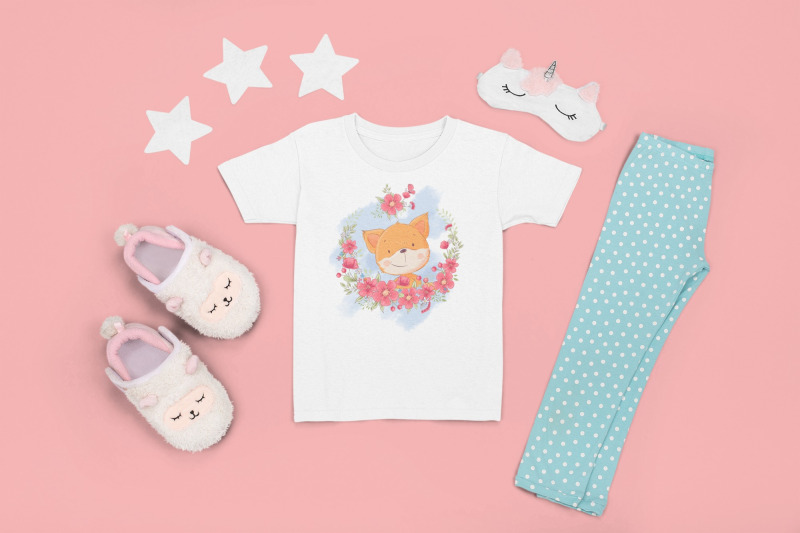 cute-fox-sublimation-design-for-printing