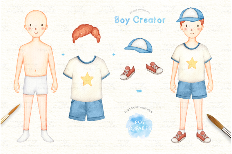 boy-creator-watercolor-clip-arts