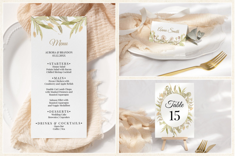 greenery-wedding-template-cards-boho-invitation-set