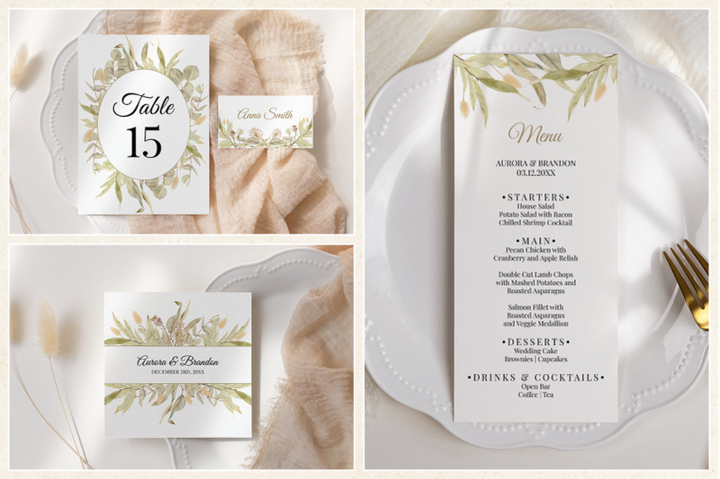 greenery-wedding-template-cards-boho-invitation-set