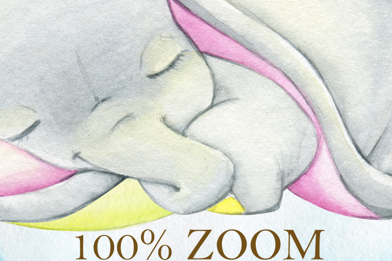 cute-elephant-sleeping-watercolour-clipart-a-tropical-animal-print
