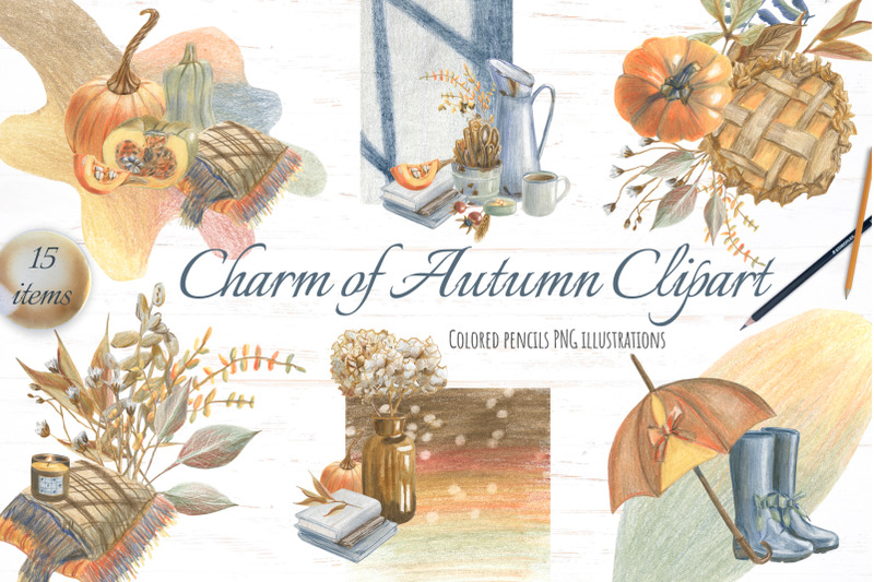 autumn-floral-clipart-retro-decor-colored-pencils-sketch