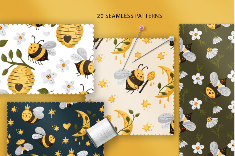 honey-bee-clipart-and-patterns-pack