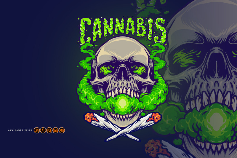 skull-head-cannabis-clouds-smoking-marijuana-weed