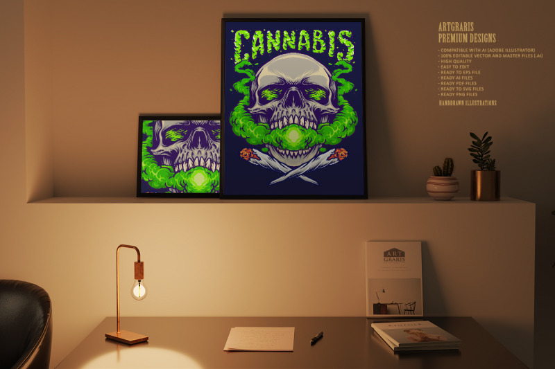 skull-head-cannabis-clouds-smoking-marijuana-weed