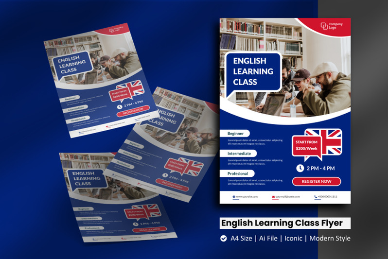 english-learning-class-flyer-template