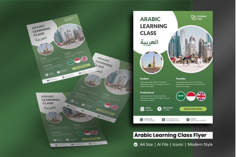 arabic-learning-class-flyer-template