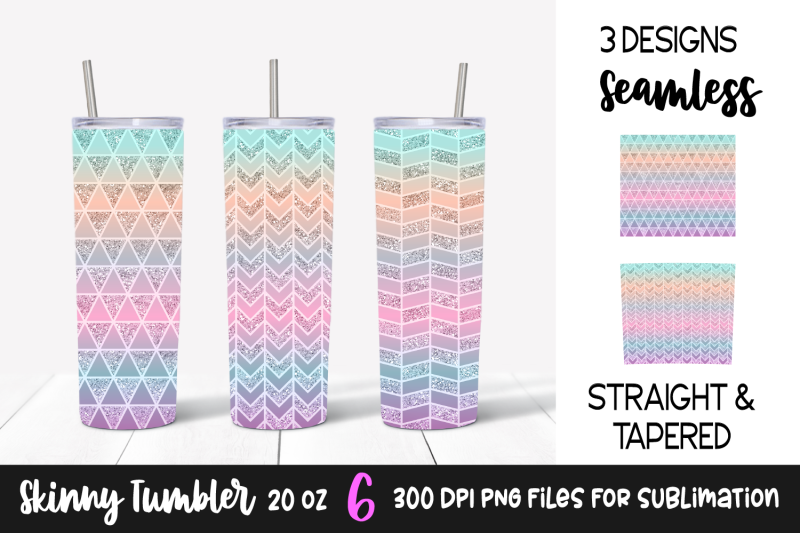 pastel-geometric-glitter-tumbler-sublimation-wrap