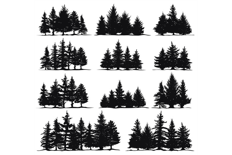 christmas-trees-silhouettes-spruce-nature-fir-trees-coniferous-fores