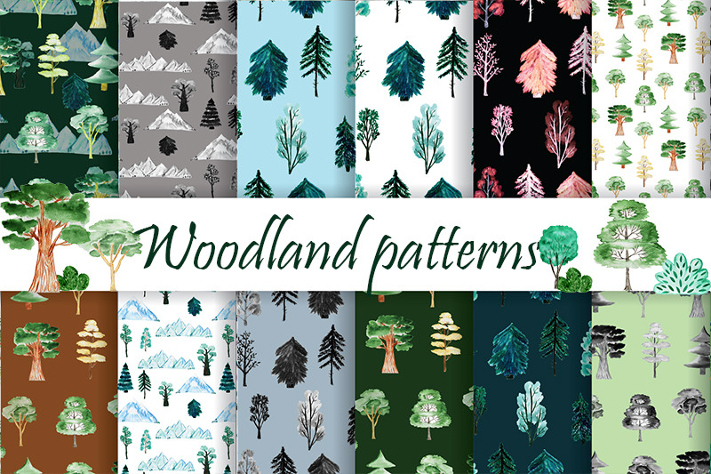 woodland-patterns-forest-seamless-digital-papers