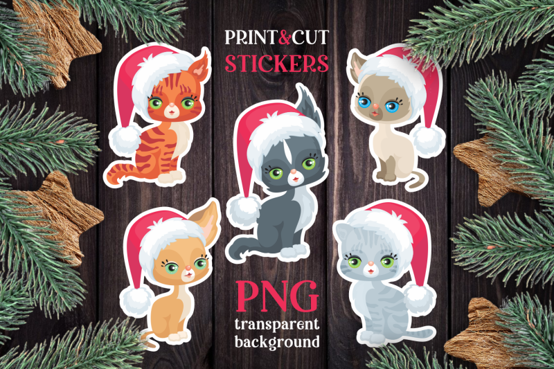 cats-christmas-print-and-cut-stickers-png