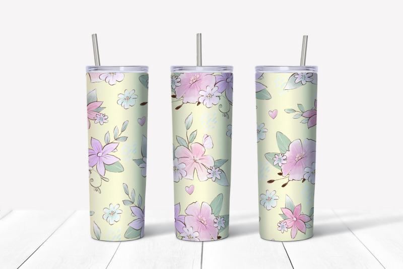 cute-turtles-sublimation-design-skinny-tumbler-wrap-design