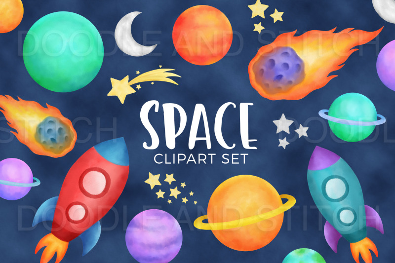 watercolor-space-clipart-illustrations