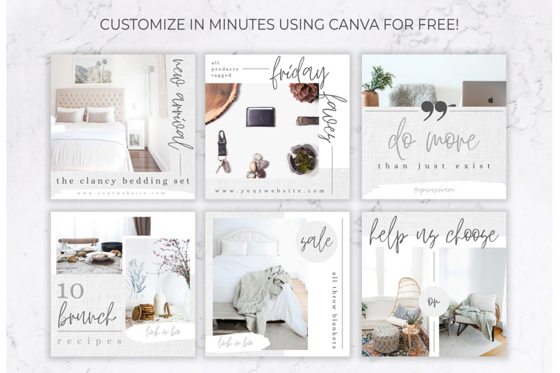 Instagram Template Bundle | Linen By Thirty One Palms Studio ...