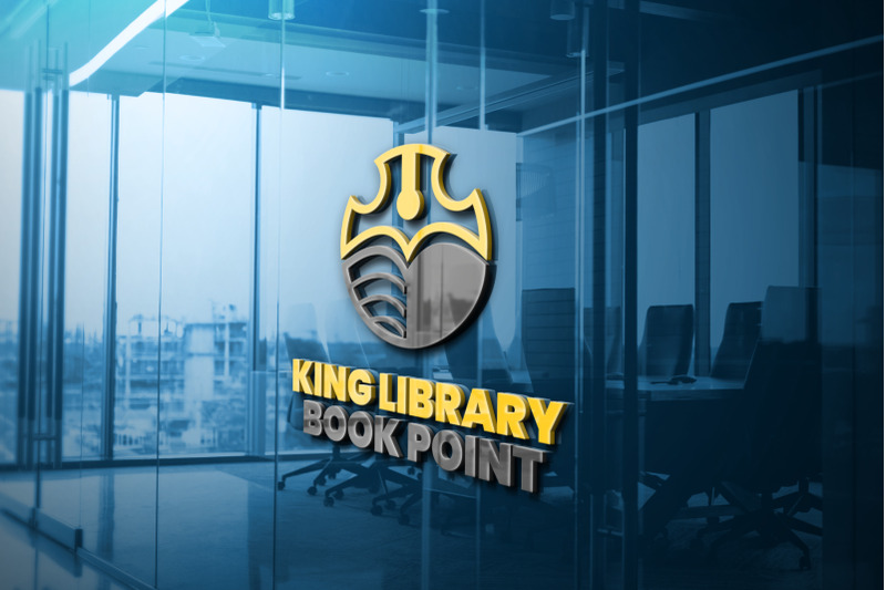 king-library-book-logo-template