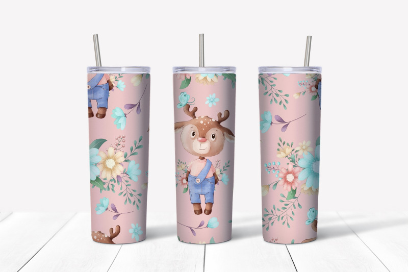 cute-deer-sublimation-design-skinny-tumbler-wrap-design