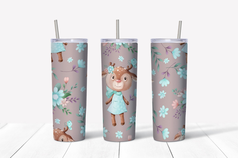 cute-deer-sublimation-design-skinny-tumbler-wrap-design