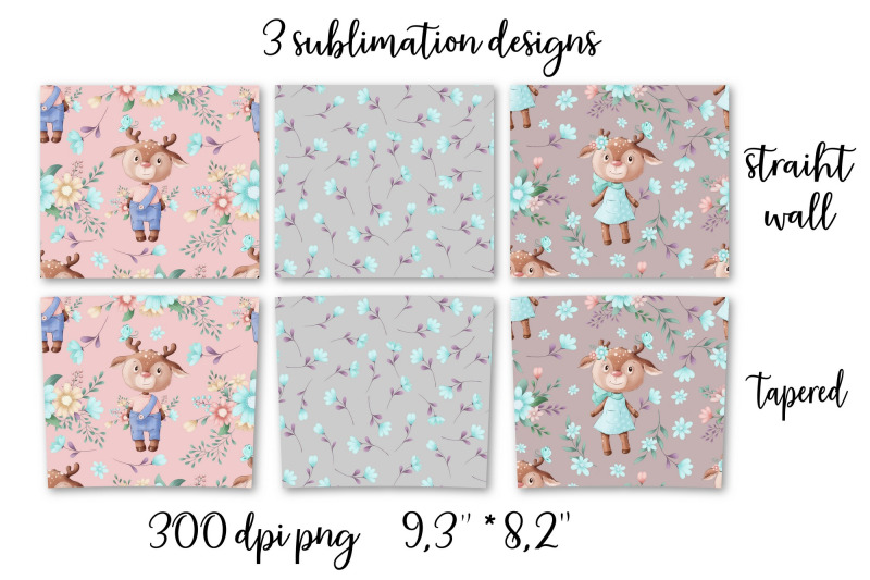 cute-deer-sublimation-design-skinny-tumbler-wrap-design