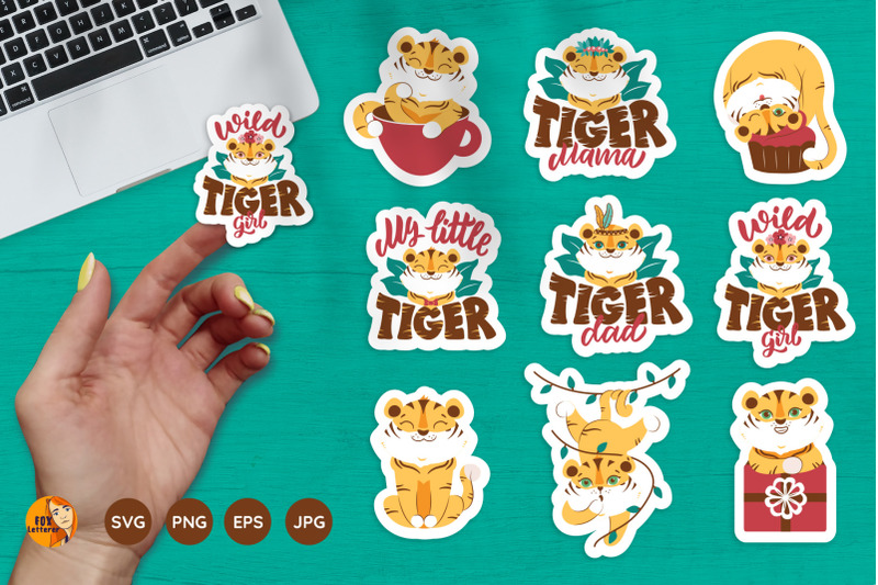 cartoon-tigers-printable-stickers
