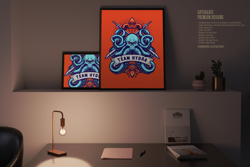 octopus-kraken-badge-logo-hydra-illustrations
