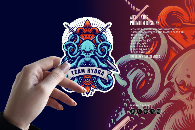 octopus-kraken-badge-logo-hydra-illustrations