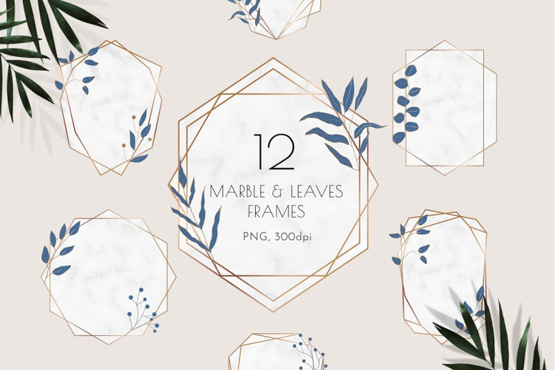 marble-with-leaves-frames