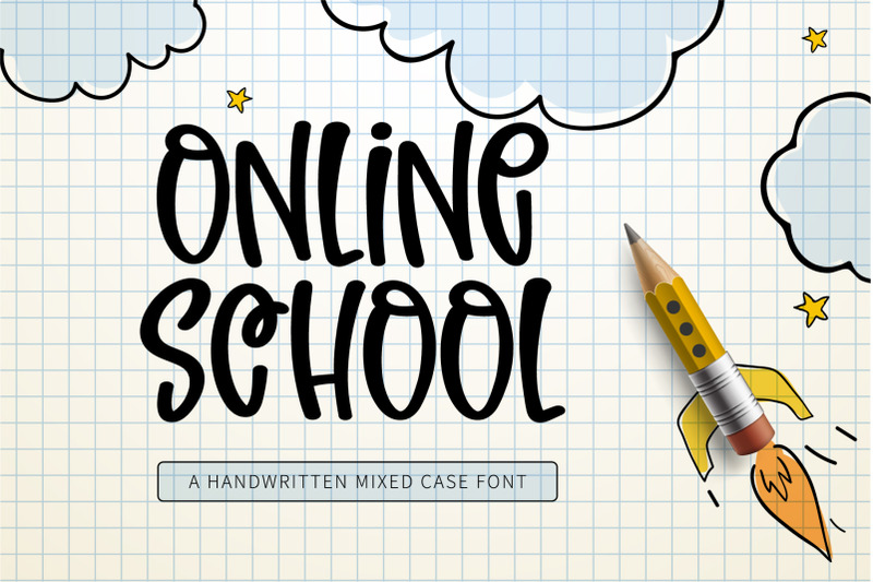 online-school-a-handwritten-mixed-case-font