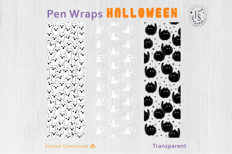 halloween-ghost-and-spooky-cat-pen-wraps-png-file-set