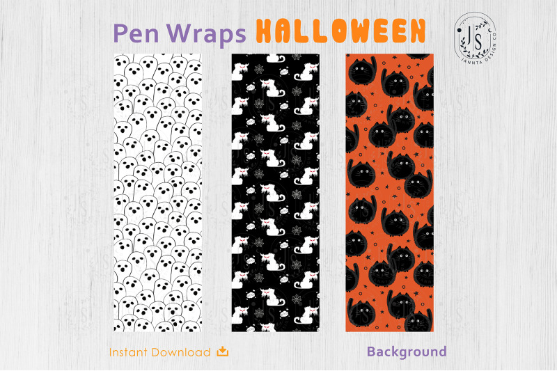 halloween-ghost-and-spooky-cat-pen-wraps-png-file-set