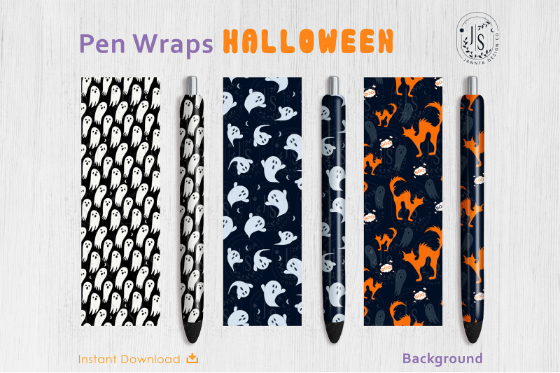 halloween-ghost-and-spooky-cat-pen-wraps-png-file-set