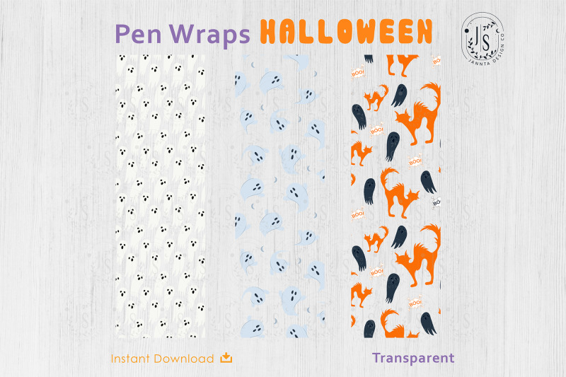 halloween-ghost-and-spooky-cat-pen-wraps-png-file-set